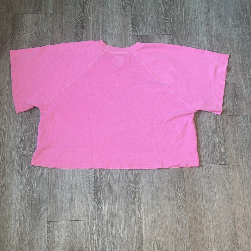 aerie Short Sleeve Thermal Tee in Hot Pink - Picture 5 of 6